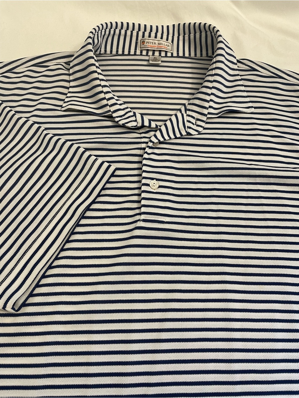 Peter Millar Summer Comfort Stripe Golf Polo XL - Wollaston Golf Club 1895 Excl